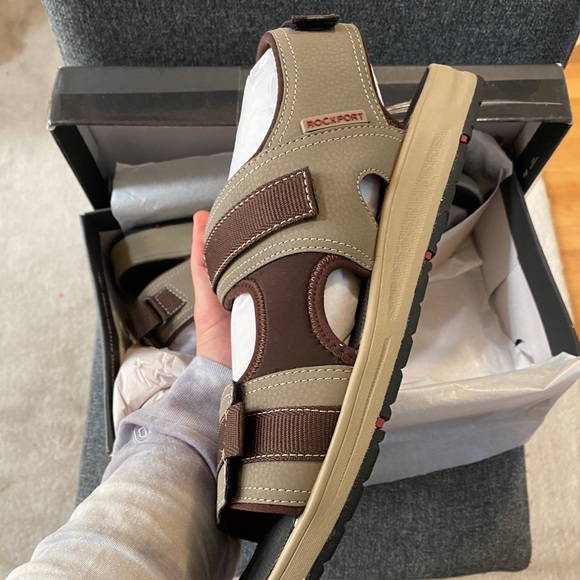 ROCKPORT Men's Leather Strap Sport Sandals Size 13 Wide - Picture 8 of 8